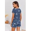imageEkouaer Womens Pajama Sets 2 Piece Soft Short Sleeve Top and Shorts Sleepwear Round Neck Pjs Lounge Set with PocketsBlue Meteor