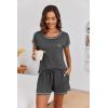 imageEkouaer Womens Pajama Sets 2 Piece Soft Short Sleeve Top and Shorts Sleepwear Round Neck Pjs Lounge Set with PocketsGrey