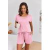 imageEkouaer Womens Pajama Sets 2 Piece Soft Short Sleeve Top and Shorts Sleepwear Round Neck Pjs Lounge Set with PocketsPink Dot