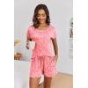 imageEkouaer Womens Pajama Sets 2 Piece Soft Short Sleeve Top and Shorts Sleepwear Round Neck Pjs Lounge Set with PocketsPink Leopard