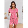 imageEkouaer Womens Pajama Sets 2 Piece Soft Short Sleeve Top and Shorts Sleepwear Round Neck Pjs Lounge Set with PocketsRose Red Cocktail Glass