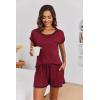 imageEkouaer Womens Pajama Sets 2 Piece Soft Short Sleeve Top and Shorts Sleepwear Round Neck Pjs Lounge Set with PocketsWind Red