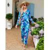 imageEkouaer Womens Pajama Sets V Neck Loungewear Long Sleeve Pj Sets 2 Piece Lounge Sets for Women Soft Sleepwear for All SeasonsArt Flowers