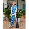 imageEkouaer Womens Pajama Sets V Neck Loungewear Long Sleeve Pj Sets 2 Piece Lounge Sets for Women Soft Sleepwear for All SeasonsArt Flowers
