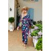 imageEkouaer Womens Pajama Sets V Neck Loungewear Long Sleeve Pj Sets 2 Piece Lounge Sets for Women Soft Sleepwear for All SeasonsBlue Dinosaurs