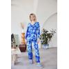 imageEkouaer Womens Pajama Sets V Neck Loungewear Long Sleeve Pj Sets 2 Piece Lounge Sets for Women Soft Sleepwear for All SeasonsBlue Stars Tie Dye
