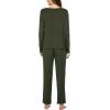 imageEkouaer Womens Pajama Sets V Neck Loungewear Long Sleeve Pj Sets 2 Piece Lounge Sets for Women Soft Sleepwear for All SeasonsDark Green