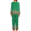 imageEkouaer Womens Pajama Sets V Neck Loungewear Long Sleeve Pj Sets 2 Piece Lounge Sets for Women Soft Sleepwear for All SeasonsEthnic Feather Circle