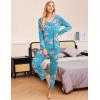 imageEkouaer Womens Pajama Sets V Neck Loungewear Long Sleeve Pj Sets 2 Piece Lounge Sets for Women Soft Sleepwear for All SeasonsFlowerswater Green