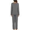 imageEkouaer Womens Pajama Sets V Neck Loungewear Long Sleeve Pj Sets 2 Piece Lounge Sets for Women Soft Sleepwear for All SeasonsGray