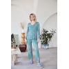 imageEkouaer Womens Pajama Sets V Neck Loungewear Long Sleeve Pj Sets 2 Piece Lounge Sets for Women Soft Sleepwear for All SeasonsGreen Blue Flowers