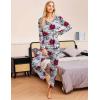 imageEkouaer Womens Pajama Sets V Neck Loungewear Long Sleeve Pj Sets 2 Piece Lounge Sets for Women Soft Sleepwear for All SeasonsInk Flowers