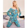 imageEkouaer Womens Pajama Sets V Neck Loungewear Long Sleeve Pj Sets 2 Piece Lounge Sets for Women Soft Sleepwear for All SeasonsLarge Flowers