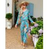 imageEkouaer Womens Pajama Sets V Neck Loungewear Long Sleeve Pj Sets 2 Piece Lounge Sets for Women Soft Sleepwear for All SeasonsLarge Flowers