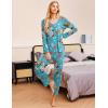 imageEkouaer Womens Pajama Sets V Neck Loungewear Long Sleeve Pj Sets 2 Piece Lounge Sets for Women Soft Sleepwear for All SeasonsLarge Flowers
