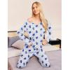 imageEkouaer Womens Pajama Sets V Neck Loungewear Long Sleeve Pj Sets 2 Piece Lounge Sets for Women Soft Sleepwear for All SeasonsLittle Dinosaur