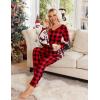 imageEkouaer Womens Pajama Sets V Neck Loungewear Long Sleeve Pj Sets 2 Piece Lounge Sets for Women Soft Sleepwear for All SeasonsMedium Chessboardblack and Red