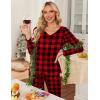 imageEkouaer Womens Pajama Sets V Neck Loungewear Long Sleeve Pj Sets 2 Piece Lounge Sets for Women Soft Sleepwear for All SeasonsMedium Chessboardblack and Red