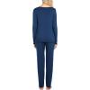 imageEkouaer Womens Pajama Sets V Neck Loungewear Long Sleeve Pj Sets 2 Piece Lounge Sets for Women Soft Sleepwear for All SeasonsNavy Blue