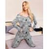 imageEkouaer Womens Pajama Sets V Neck Loungewear Long Sleeve Pj Sets 2 Piece Lounge Sets for Women Soft Sleepwear for All SeasonsOwl Pattern