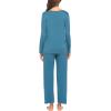 imageEkouaer Womens Pajama Sets V Neck Loungewear Long Sleeve Pj Sets 2 Piece Lounge Sets for Women Soft Sleepwear for All SeasonsPeacock Blue