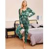 imageEkouaer Womens Pajama Sets V Neck Loungewear Long Sleeve Pj Sets 2 Piece Lounge Sets for Women Soft Sleepwear for All SeasonsPlant Leaves
