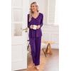 imageEkouaer Womens Pajama Sets V Neck Loungewear Long Sleeve Pj Sets 2 Piece Lounge Sets for Women Soft Sleepwear for All SeasonsPurple