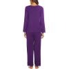 imageEkouaer Womens Pajama Sets V Neck Loungewear Long Sleeve Pj Sets 2 Piece Lounge Sets for Women Soft Sleepwear for All SeasonsPurple