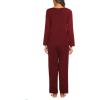 imageEkouaer Womens Pajama Sets V Neck Loungewear Long Sleeve Pj Sets 2 Piece Lounge Sets for Women Soft Sleepwear for All SeasonsWine Red
