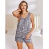 imageEkouaer Womens Sleeveless Pajamas Set Casual Sleepwear Soft Pj Sets Tank Top and Shorts 2 Piece Loungewear for Summer SXXLCoffee