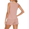 imageEkouaer Womens Sleeveless Pajamas Set Casual Sleepwear Soft Pj Sets Tank Top and Shorts 2 Piece Loungewear for Summer SXXLDusty Pink