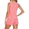 imageEkouaer Womens Sleeveless Pajamas Set Casual Sleepwear Soft Pj Sets Tank Top and Shorts 2 Piece Loungewear for Summer SXXLPink