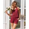imageEkouaer Womens Sleeveless Pajamas Set Casual Sleepwear Soft Pj Sets Tank Top and Shorts 2 Piece Loungewear for Summer SXXLWine Red