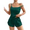 imageEkouaer Womens Cami Pajama Sets 2 Piece Cute Print Pjs Soft Tank Top ampamp Elastic Waist Shorts Camisole Lounge SetGreen