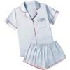 Light Blue With Red Piping