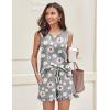 imageEkouaer 2 Pack Womens Pajama Set Print Sleepwear Tank Tops and Ruffled Shorts with Pockets Soft Loungewear Sets OutfitsGray Daisy