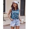 imageEkouaer 2 Pack Womens Pajama Set Print Sleepwear Tank Tops and Ruffled Shorts with Pockets Soft Loungewear Sets OutfitsLetter Dog