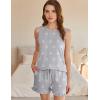 imageEkouaer 2 Pack Womens Pajama Set Print Sleepwear Tank Tops and Ruffled Shorts with Pockets Soft Loungewear Sets OutfitsLight Graystars