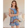 imageEkouaer 2 Pack Womens Pajama Set Print Sleepwear Tank Tops and Ruffled Shorts with Pockets Soft Loungewear Sets OutfitsMulticolor Floral