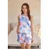 imageEkouaer 2 Pack Womens Pajama Set Print Sleepwear Tank Tops and Ruffled Shorts with Pockets Soft Loungewear Sets OutfitsTie Dye