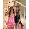 imageEkouaer Satin Pajama Set for Women Silk Pjs for Women Set Camisole Top and Shorts with Ruffle SleepwearPink Cups