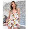 imageEkouaer Satin Pajama Set for Women Silk Pjs for Women Set Camisole Top and Shorts with Ruffle SleepwearWhite Cups