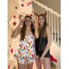 imageEkouaer Satin Pajama Set for Women Silk Pjs for Women Set Camisole Top and Shorts with Ruffle SleepwearWhite Cups