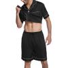 imageEkouaer Silk Satin Matching Pajamas Sets Couple Button Down Nightwear Women ampamp Men Short Sleeve Sleepwear 2 Pieces LoungewearBlack