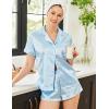 imageEkouaer Silk Satin Matching Pajamas Sets Couple Button Down Nightwear Women ampamp Men Short Sleeve Sleepwear 2 Pieces LoungewearLight Blue