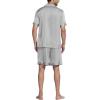 imageEkouaer Silk Satin Matching Pajamas Sets Couple Button Down Nightwear Women ampamp Men Short Sleeve Sleepwear 2 Pieces LoungewearLight Grey