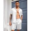 imageEkouaer Silk Satin Matching Pajamas Sets Couple Button Down Nightwear Women ampamp Men Short Sleeve Sleepwear 2 Pieces LoungewearWhite