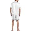 imageEkouaer Silk Satin Matching Pajamas Sets Couple Button Down Nightwear Women ampamp Men Short Sleeve Sleepwear 2 Pieces LoungewearWhite
