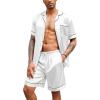 imageEkouaer Silk Satin Matching Pajamas Sets Couple Button Down Nightwear Women ampamp Men Short Sleeve Sleepwear 2 Pieces LoungewearWhite