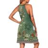 imageEkouaer Womens Nightgown Sleeveless Sleepwear V Neck Racerback Sleep DressGreen Floral